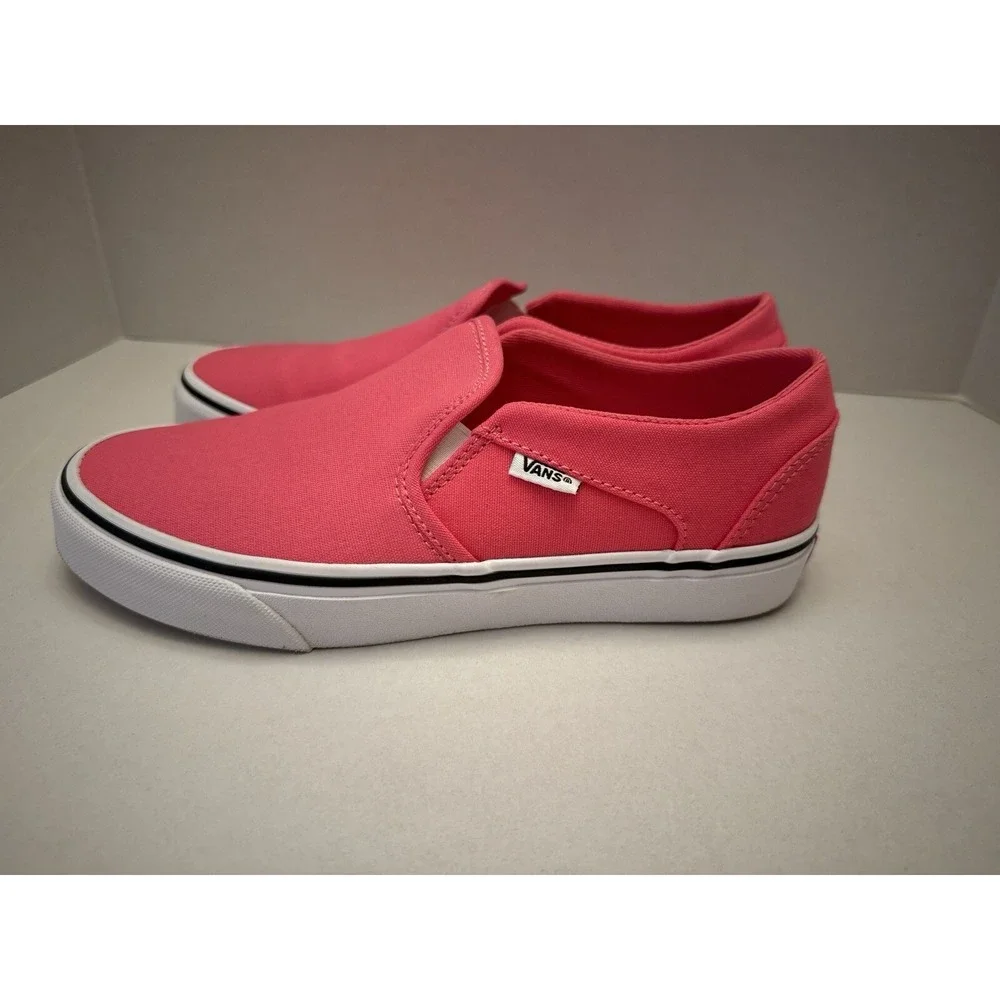 Vans Slip‎ On Pink Honeysuckle Asher Sneakers Women's Size 8